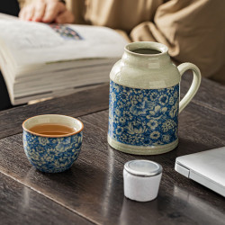 哥窑小暖壶功夫茶壶中式复古泡茶壶水杯仿暖水瓶喝茶水杯子