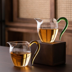 新视觉茶器  加厚耐热高硼硅玻璃公道杯家用茶道分茶器防烫茶海