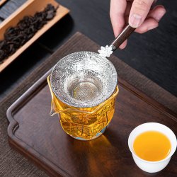 高档家用茶滤器茶道加厚个性创意过滤耐热茶漏手工新中式合金茶漏