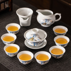 泥徒 白瓷三才盖碗茶杯单个家用功夫茶具防烫专用带盖陶瓷泡茶碗