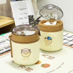 304不锈钢汤杯密封燕麦粥豆浆牛奶早餐杯学生上班族手提便携餐杯