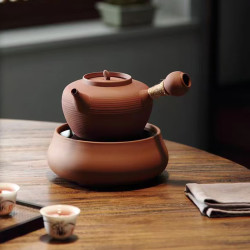 善古 耐热红泥砂铫壶500ml电陶炉围炉煮茶器炭炉烧潮汕功夫茶具