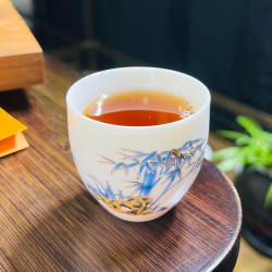 德化白瓷羊脂玉珐琅彩品茗喝茶杯单个茶杯闻香杯功夫茶具青花单杯