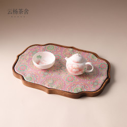 云杨茶舍胡桃木知逸莲花干泡大茶盘女士精致茶具托盘家用桌面茶台