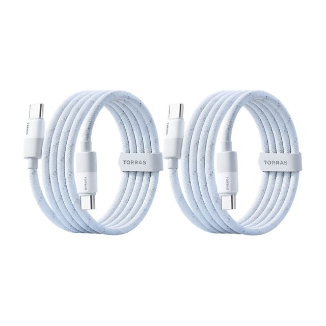 图拉斯 60W 双Type-C编织数据线 1.2m 2条装