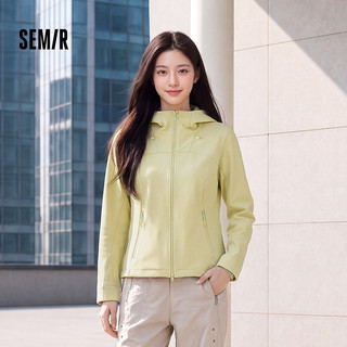 森马 防泼水摇粒绒 修身连帽夹克 女