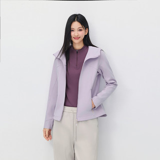森马 防泼水摇粒绒连帽夹克 女款 修身分割拼接