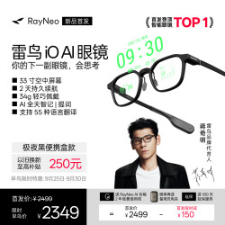 雷鸟 iO AI智能眼镜 双目显示翻提词 极夜便携盒款