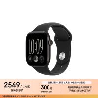 苹果 Watch Series 12 智能手表 42mm GPS版 黑色铝金属表壳 黑色运动型表带 S/M