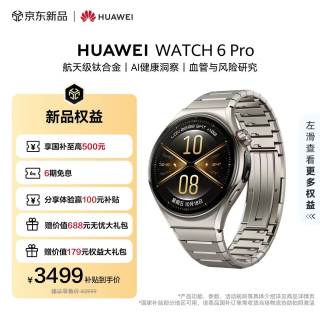 华为 WATCH 6 Pro eSIM版 智能手表 钛空银 钛金属表带