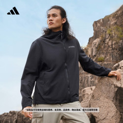 adidas TERREX 加绒连帽软壳衣 黑色 L