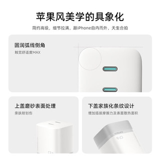 酷态科 60W氮化镓充电器 双C口 白色