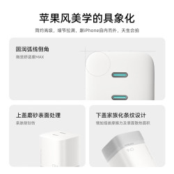 酷态科 苹果18promax充电头AVS 60W氮化镓充电器双C口type-C快充适用iPhone18Duo/17CP6电能充Mini 单头白