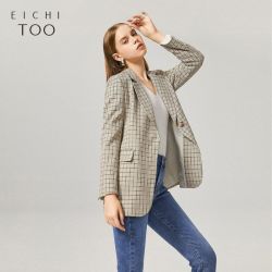 爱居兔 西服女春季新款职场干练风时尚宽松西服外套女上衣