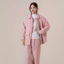 宜色家 宜色一家格物棉服套装女款睡衣春秋冬季加厚保暖长袖家居服套装