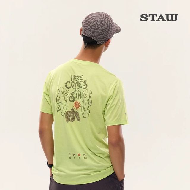 世拓 破晓主题跑者 印花抗菌跑步短袖速干衣