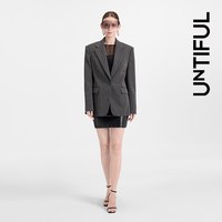 UNTIFUL灰色条纹烫钻廓形西装2026早秋新款晚宴显瘦外套男女同款
