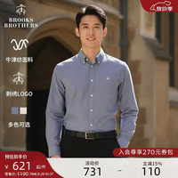 Brooks Brothers 男士秋季修身牛津纺纽扣领logo经典长袖衬衫