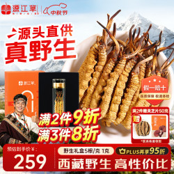源江草 冬虫夏草野生那曲虫草 5根/克 1克 西藏高海拔中秋礼盒滋补品