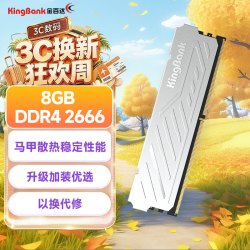金百达 黑爵系列 DDR4 2666MHz 台式机内存 马甲条 银色 8GB