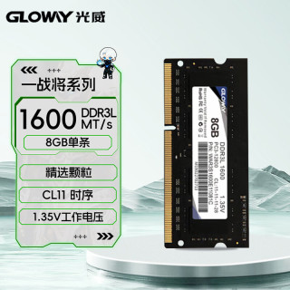 光威 战将系列 DDR3L 1600MHz 笔记本内存 普条 黑色 8GB
