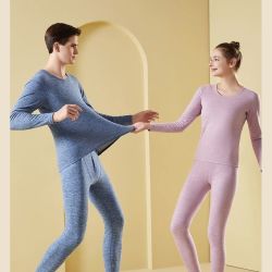 宜而爽 秋冬款保暖内衣套装秋衣秋裤男女同款