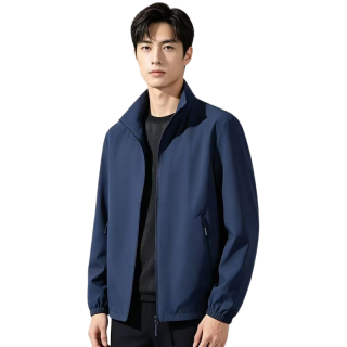 罗蒙 冲锋夹克 防风防水 立领 深藏青 XL
