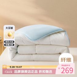 水星家纺 A类大豆四季被芯十二孔纤维被子春秋大豆被褥 云柔PLUS大豆抗菌四季被200×230cm