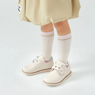 泰兰尼斯 女童马丁靴 米白色 23码 真皮短靴