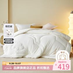 水星家纺 A类阻螨新疆100%纯棉花冬芯全棉秋冬被子 慢时光净味棉花冬被 150cm×210cm