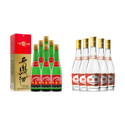 西凤酒 绿瓶省外55度500ml*6+汾酒黄盖玻汾53度475ml*6