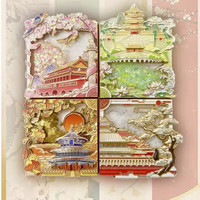 赋闲 北京天坛祈年殿立体发光金属冰箱贴摆件折叠高端国风文创伴手礼品 北京春夏秋冬四季冰箱贴