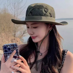 赫卡维 夏季大帽檐渔夫遮阳帽