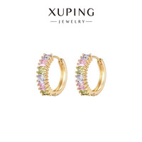 XUPING旭平首饰 星轨 小圈耳扣女 排饰精致耳环 日常通勤约会百搭气质耳饰配饰中 4号色彩色耳扣/约12mm