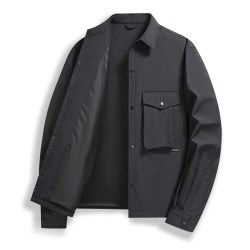 马恩MAXNEW秋季新品男士长袖衬衫式夹克通勤翻领