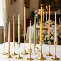 摆件 CANDLE MEANING彩色复古长杆蜡烛家用无烟无味结婚礼物约会烛台座氛围感装饰摆件 奶茶色