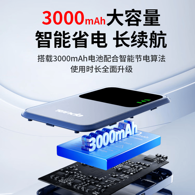 Tenda 3000毫安超长续航 随身wifi 升级款双网切换WiFi6