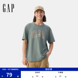 Gap 797924 纯棉字母印花 绿色 XS 男士T恤