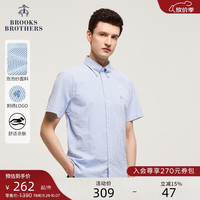 Brooks Brothers 男士条纹休闲短袖衬衫