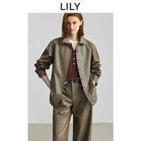 LILY 复古气质通勤宽松衬衫外套 棕色 XS