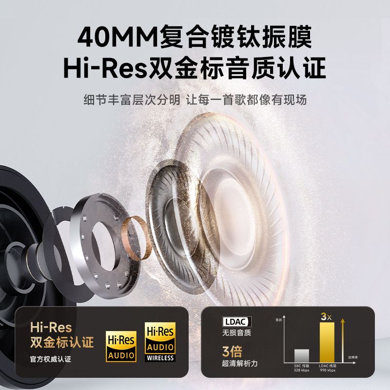 1MORE万魔 QC30 主动降噪 头戴式蓝牙耳机