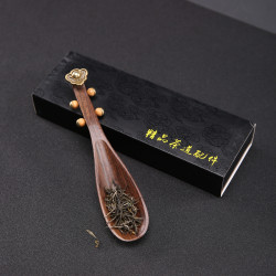 琵琶高端黑檀木茶勺茶艺茶道配件勺子茶则高档木勺咖啡勺精致茶具
