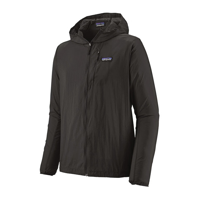 户外徒步：Patagonia 24142 轻薄速干透气 黑色 L 连帽夹克