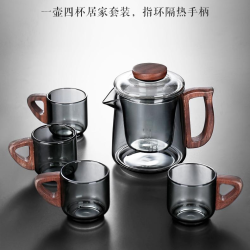 耐高温玻璃茶水分离泡茶壶一壶四杯整套茶具过滤礼盒送礼送老公套