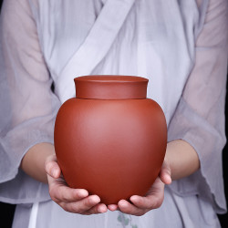 高端茶叶罐紫砂密封罐半斤装大号储存罐陶瓷储茶罐大气可存茶罐子