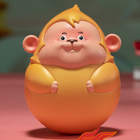 铜师傅 《十二生肖不倒翁》欢喜小将情绪稳定解压桌面办公桌摆件生日礼物 十二生肖不倒翁之猴