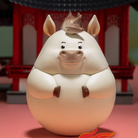 铜师傅 《十二生肖不倒翁》欢喜小将情绪稳定解压桌面办公桌摆件生日礼物 十二生肖不倒翁之马