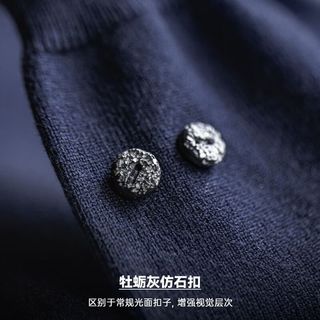 马登 美式休闲海鸥领针织POLO衫 灰色 L