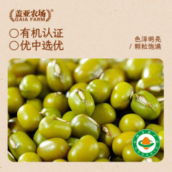 盖亚农场 有机绿豆900g 可打豆浆 易出沙 真空装