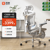 西昊 C500i 高端智能人体工学椅按摩电脑椅办公椅子人工力学座椅电竞椅 C500I 云白
